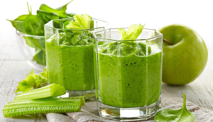 glass of green smoothie