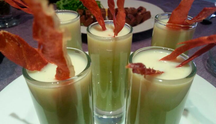 9) Crema d’espàrrecs amb cruixents de pernil