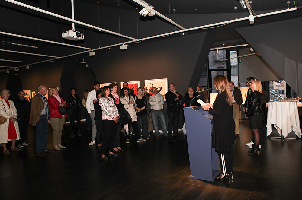 Olga Gelabert a la inauguració de l'exposició de Calder