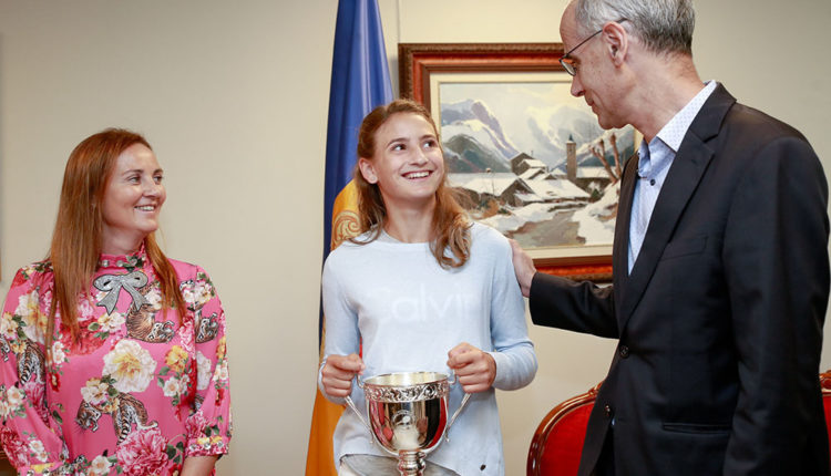 Vicky Jiménez amb Toni Martí i Olga Gelabert