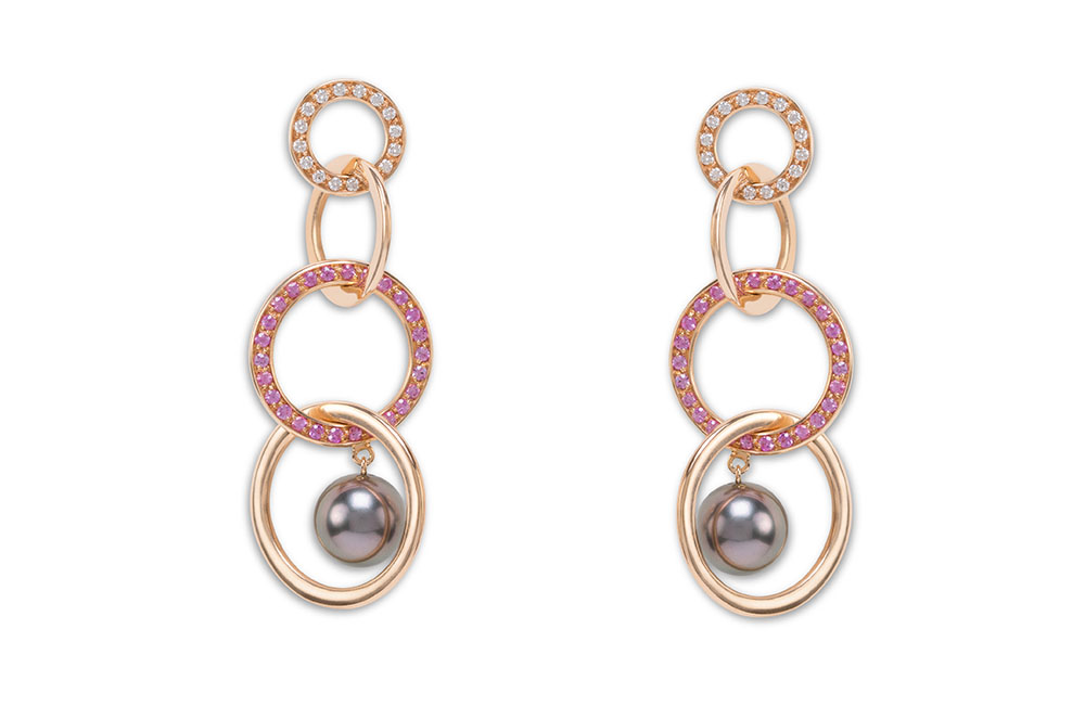 Arracades d’or rosa