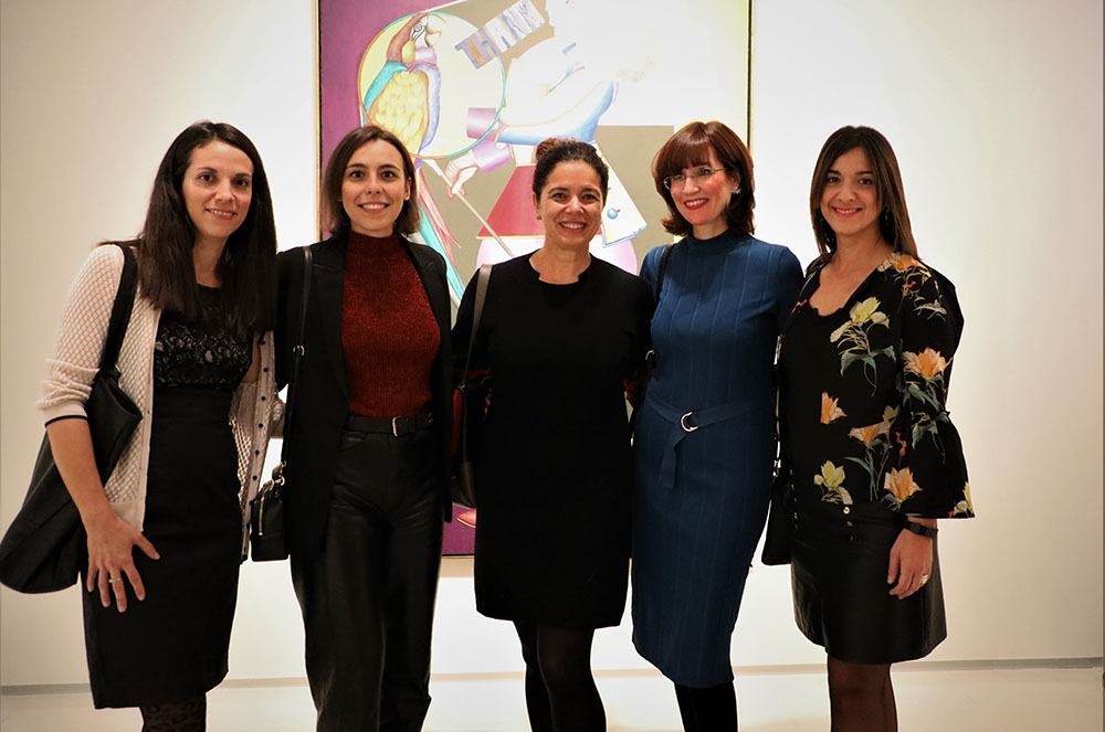 Isabel Rodriguez amb amigues al museu carmen thyssen