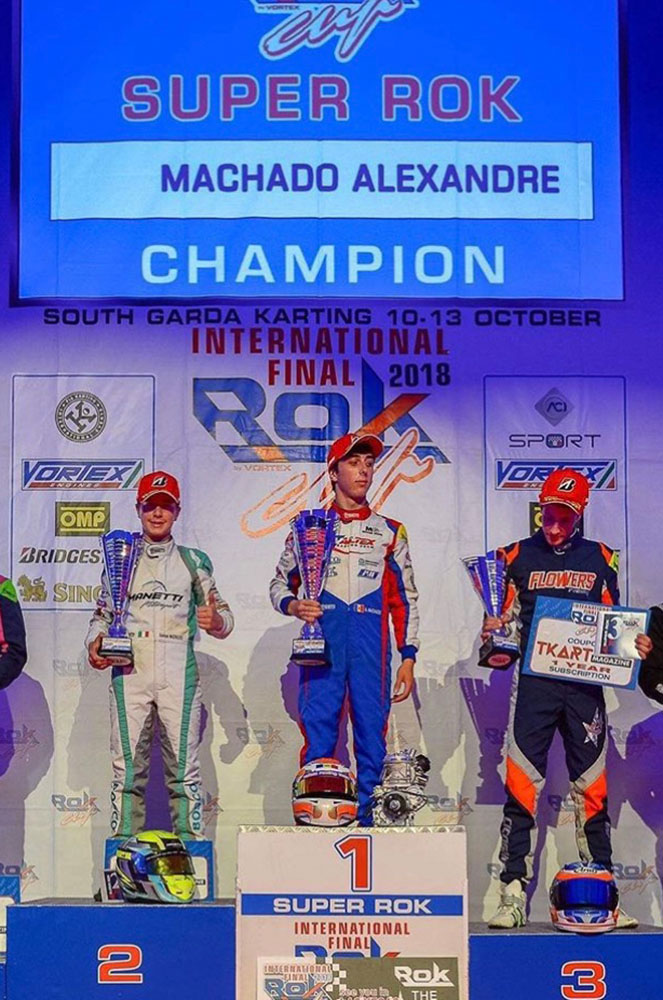 Podium Àlex Machado campió rok cup karting