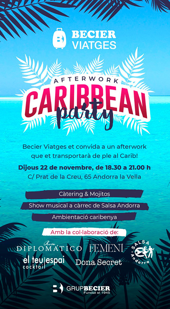Flyer Banner Caribbean Party Becier Viatges