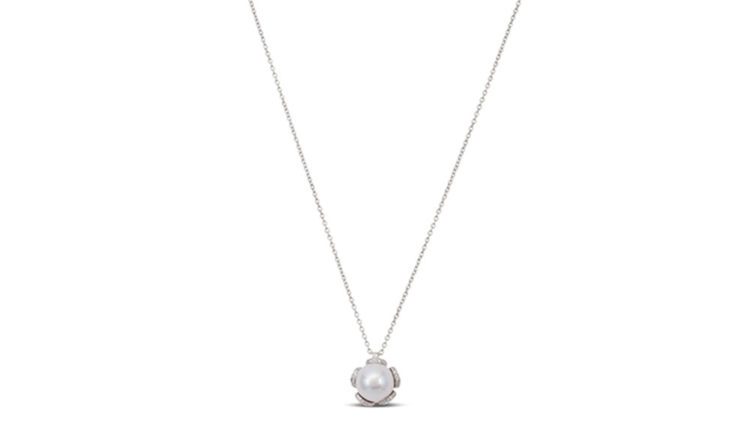 10 PENJOI D’OR BLANC 18 Q FLOR DE BRILLANTS BLANCS AMB PERLA AUSTRALIANA PVP.2.520€