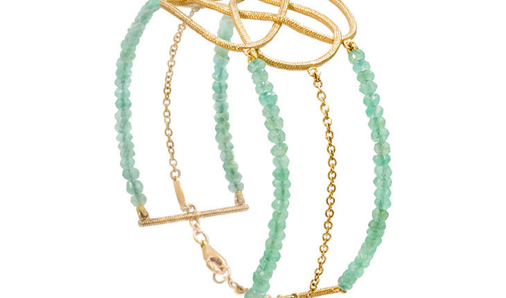 11 PVP 2683€ POLSERA OR GROC DE 18 Q AMB CADENES CRISOPACIS