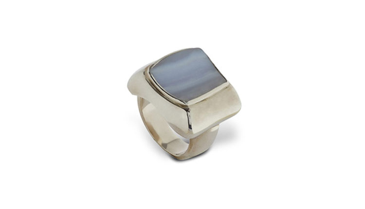 7 ANELL D’ARGENT AMB CALCEDONIA AZUL PVP 250 €