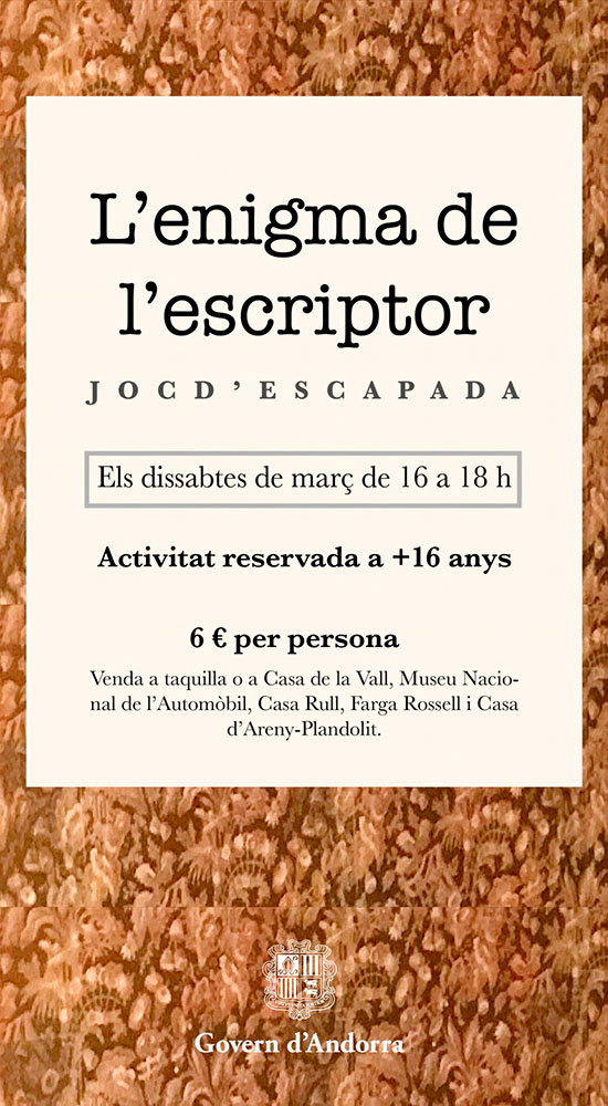 Agenda 'L’enigma de l’escriptor' · Joc d'escapada
