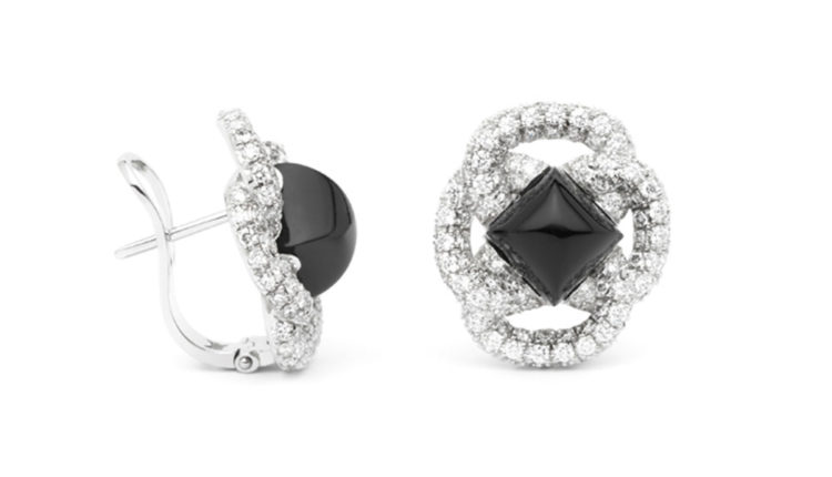 9 ARRACADES D’OR BLANC 18 Q, DE LA COL·LECCIÓ KNUT, AMB ÒNIX I PAVÉ DE DIAMANTS. PREU A CONSULTAR