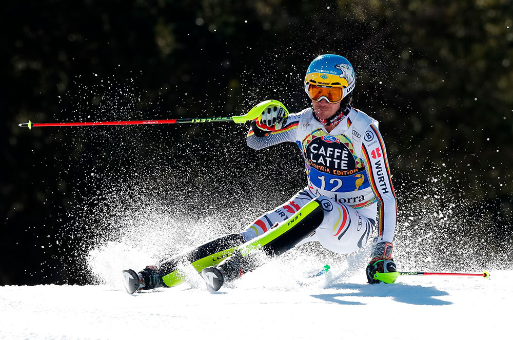 Esquiador a la Copa del món d'esquí 2019 a Grandvalira