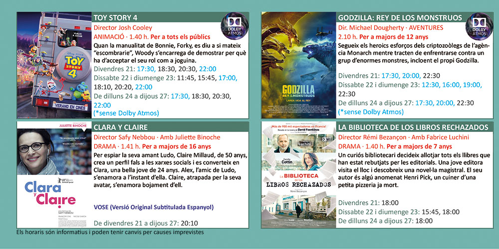 Cartell Cinemes Illa 21 de Juny