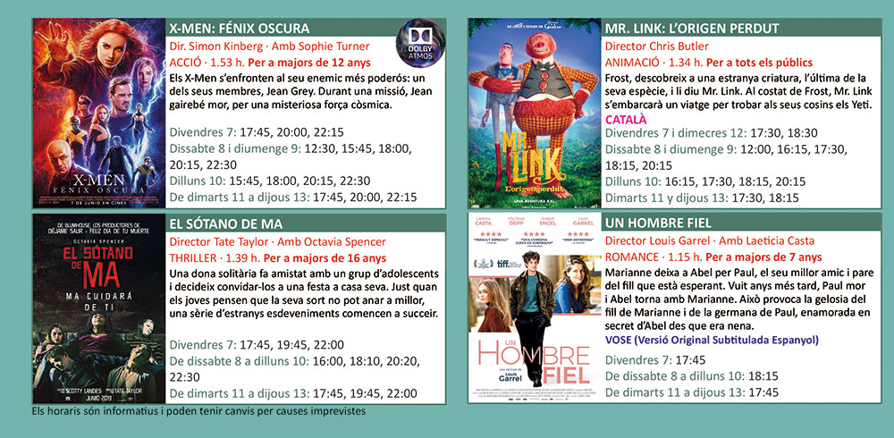Agenda Cinemes Illa 7 juny