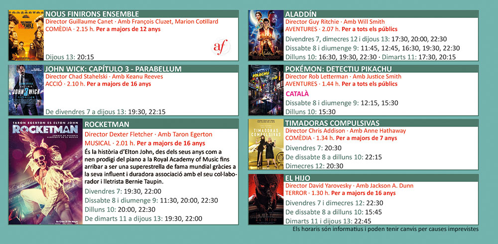 Agenda Cinemes Illa 7 juny