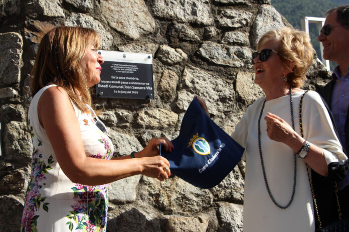 Moment de la inauguració de l'Estadi Comunal d'Andorra la Vella