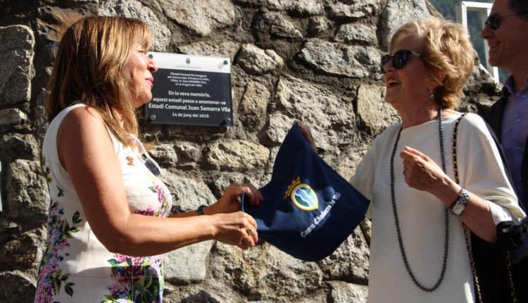 Moment de la inauguració de l'Estadi Comunal d'Andorra la Vella