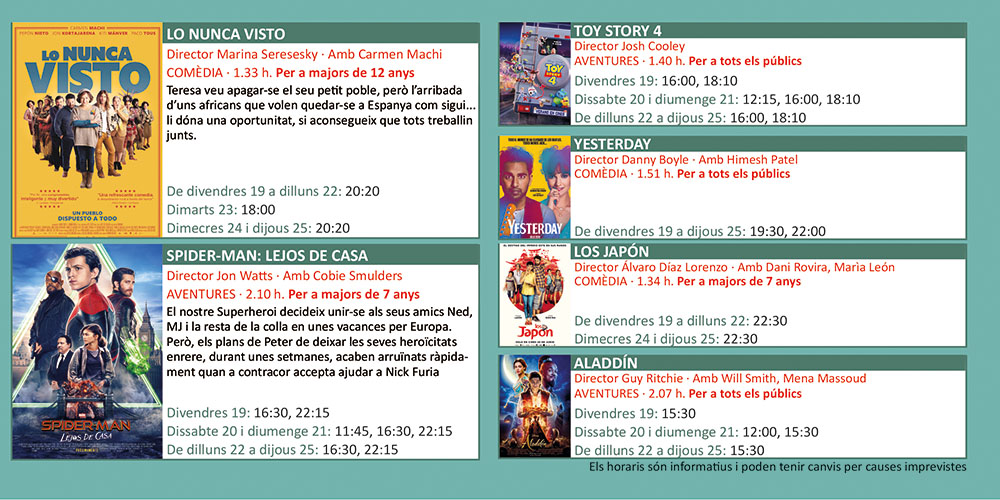 Cartellera Cinemes Illa Carlemany