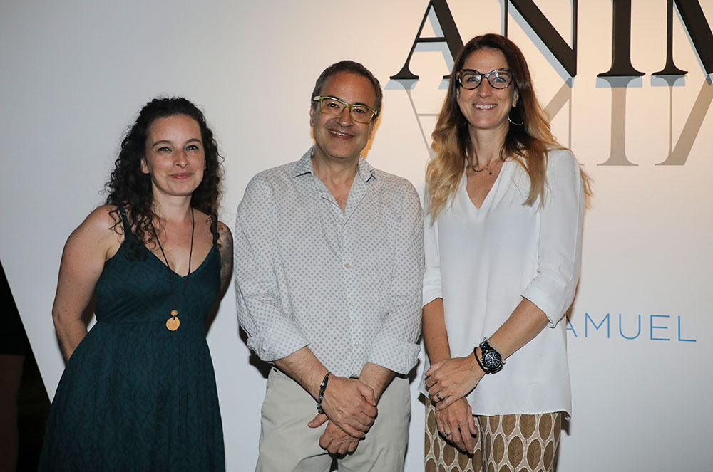 Meritxell Blanco, Ivan Sansa i Sílvia Riva a l'exposició de Samuel Salcedo a l'Artalroc