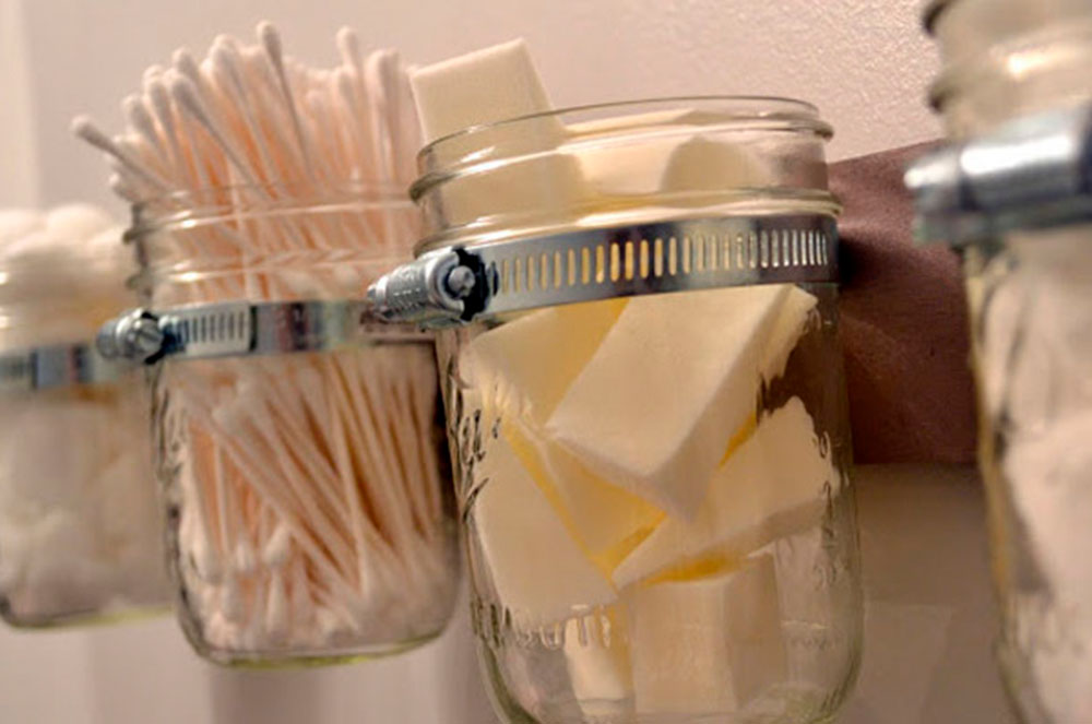 Pots de vidre per organitzar petits accessoris