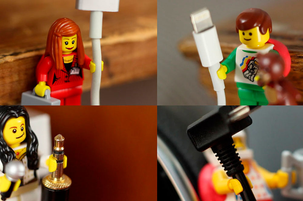 Ninots de Legos per organitzar cables