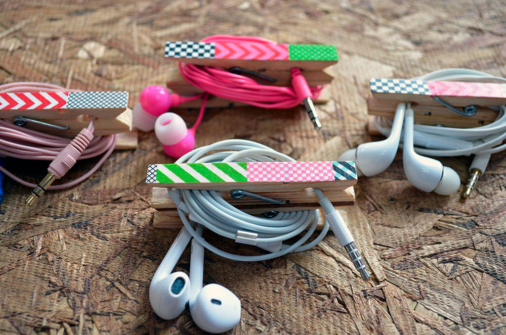 Pinces per organitzar auriculars