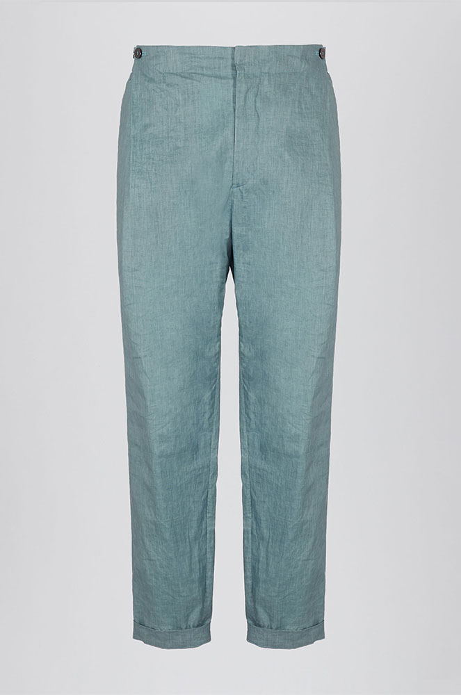 Pantalons de lli amb detall lateral