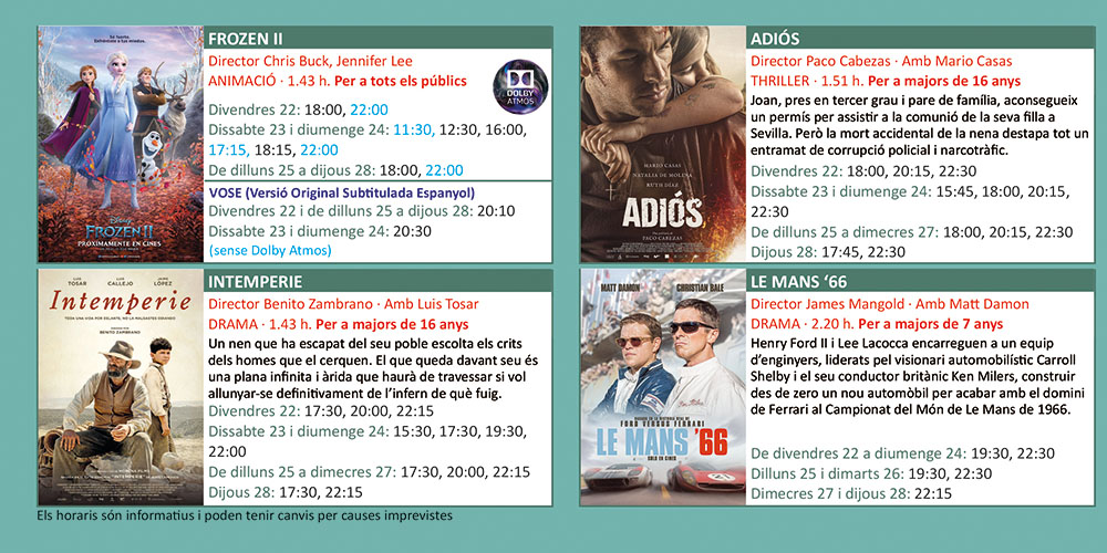 Cartellera Cinemes Illa Carlemany