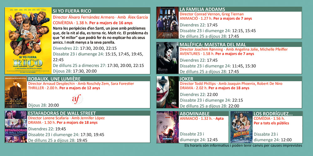 Cartellera Cinemes Illa Carlemany