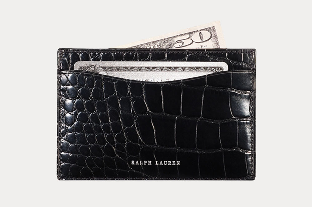 Porta targetes de pell caiman de Purple Label