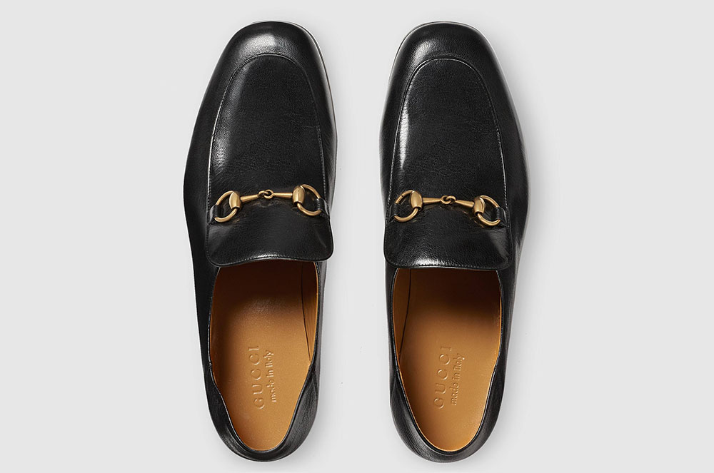 Mocassí de pell negre amb Horsebit de GUCCI