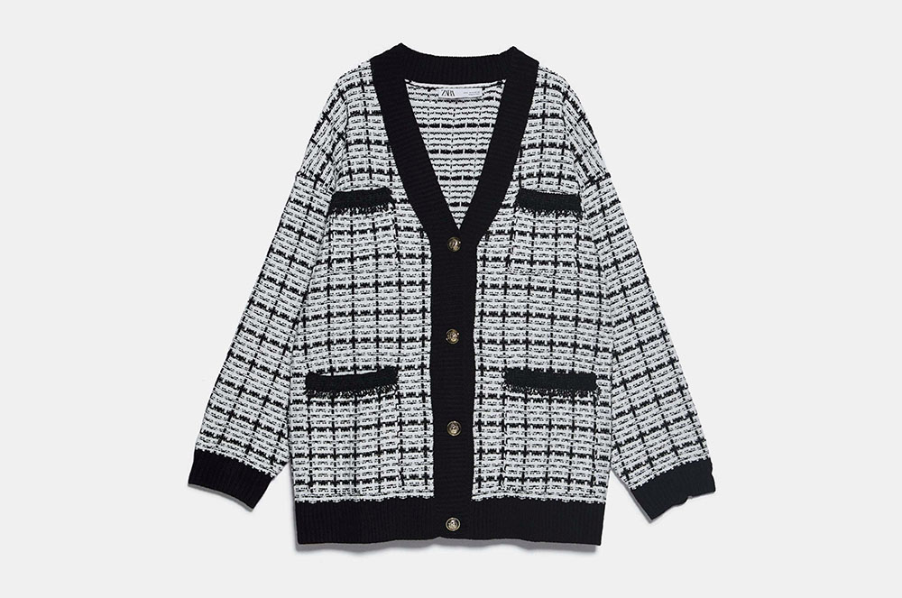 Jaqueta de punt tweed de Zara