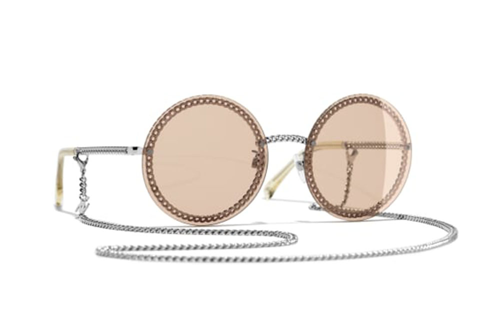 Ulleres de sol rodones amb cadena CHANEL