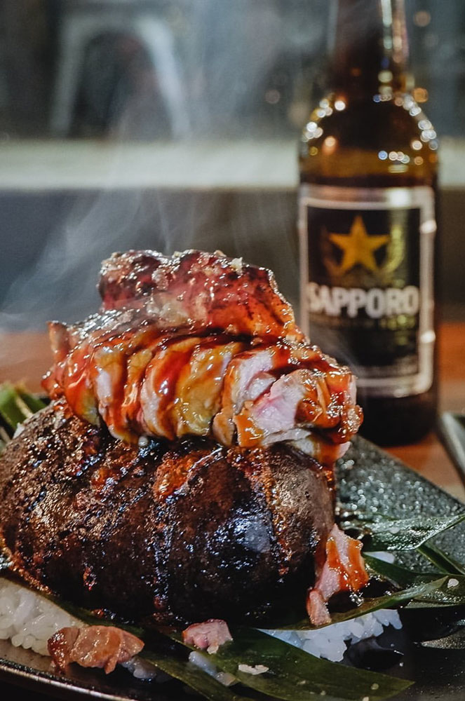 Carn amb cervesa japonesa al Gohan Yama