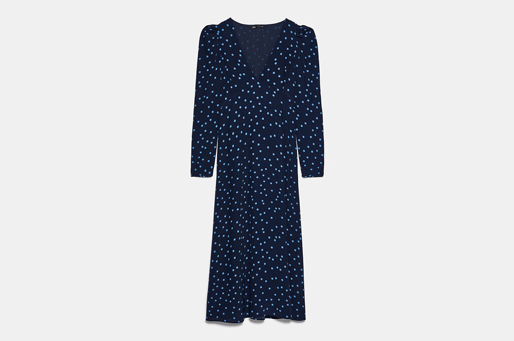 El vestit blau fosc de Zara