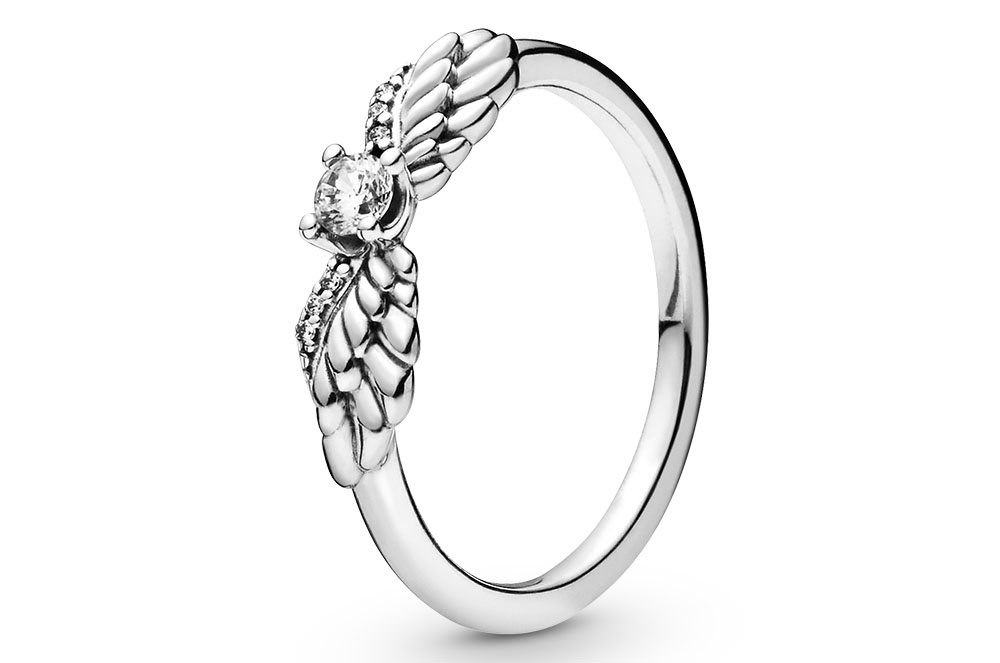Anell de plata de llei Ales d'Àngel Brillants Pandora