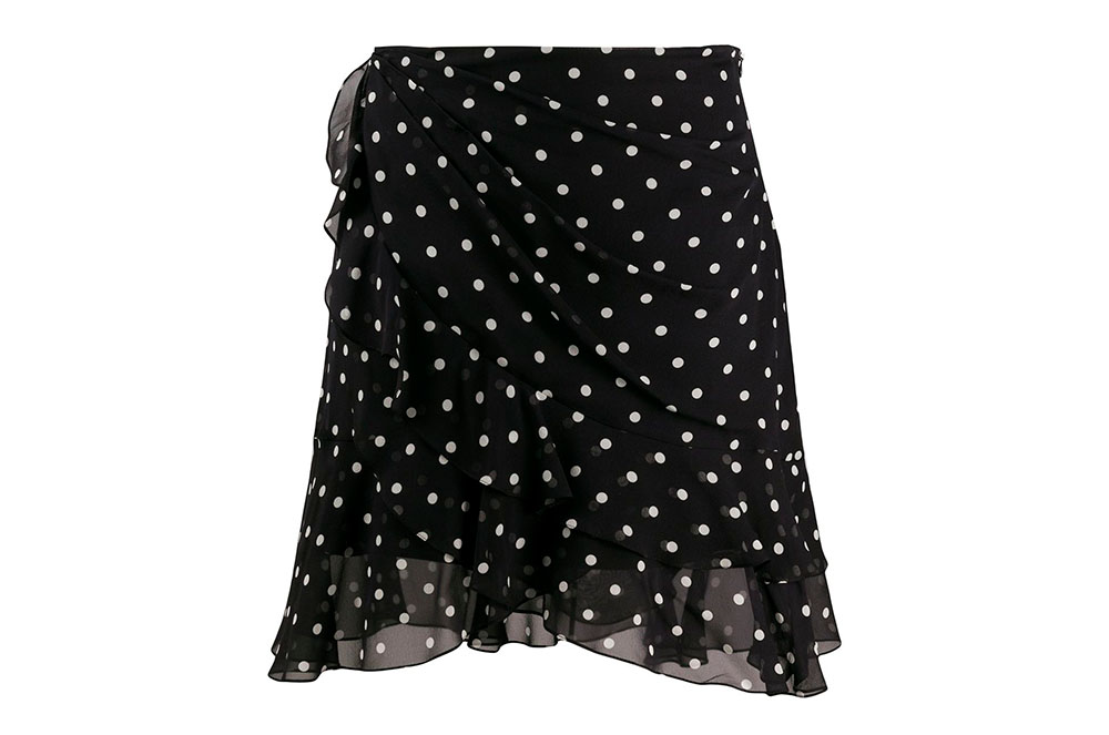 Faldilla dropejada de cercles en negre de BALMAIN