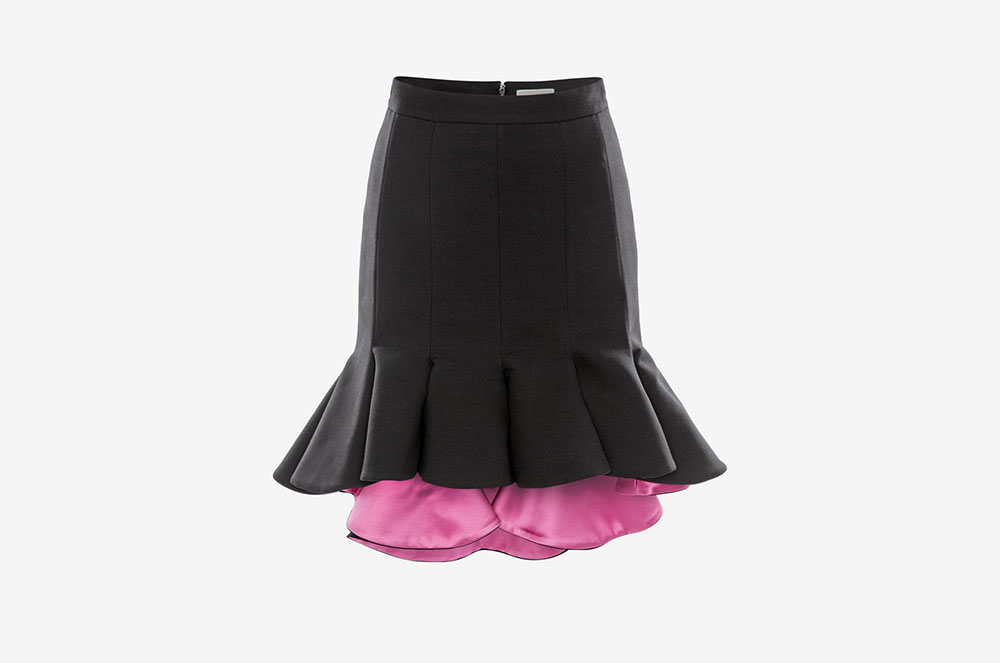 Minifalda bicolor d’Alexander McQueen