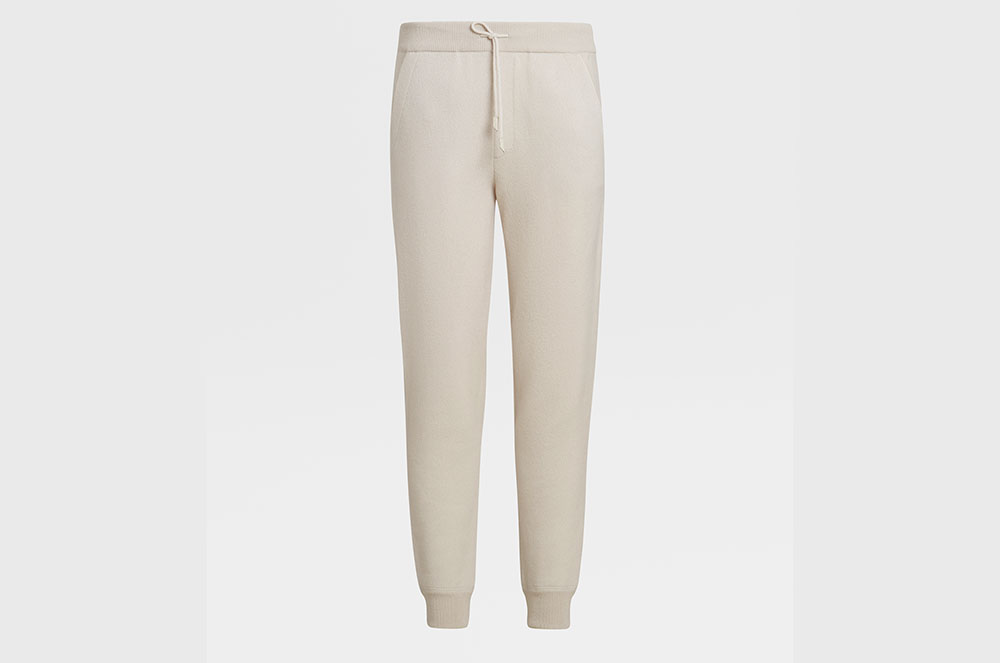 Pantaló Premium de color beix, de caixmir, d’ERMENEGILDO ZEGNA