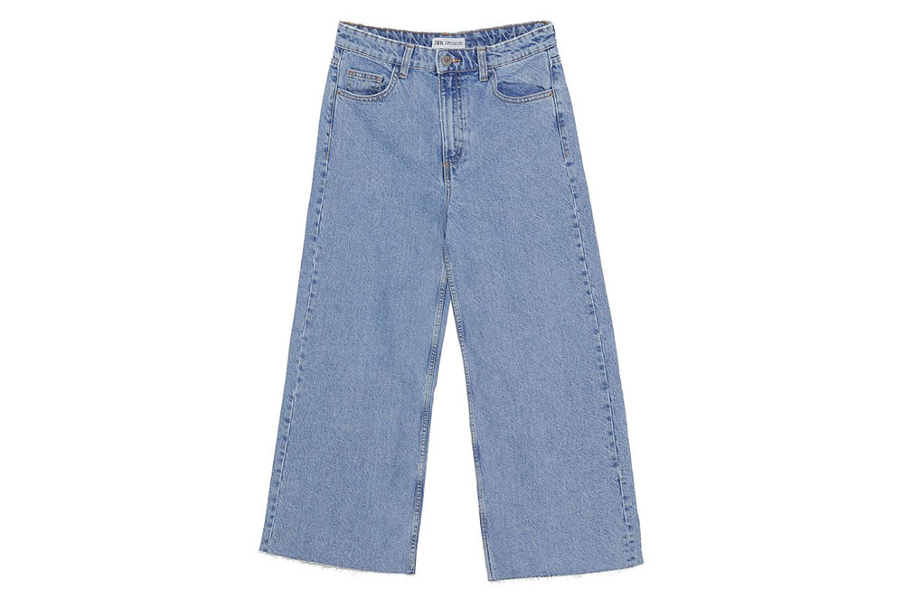 Jeans culottes de Zara en blau clar de Zara
