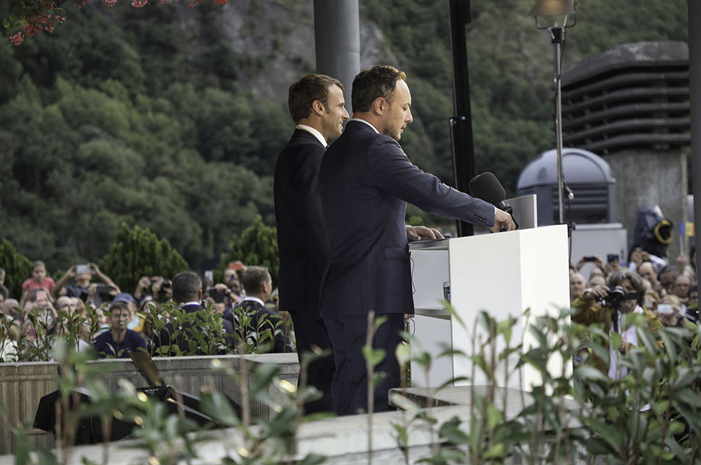Xavier Espot i Emmanuel Macron