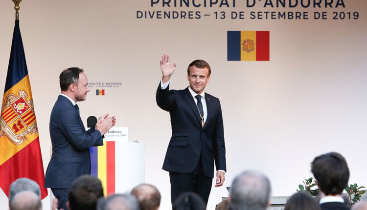 Emmanuel Macron a Andorra amb Xavier Espot