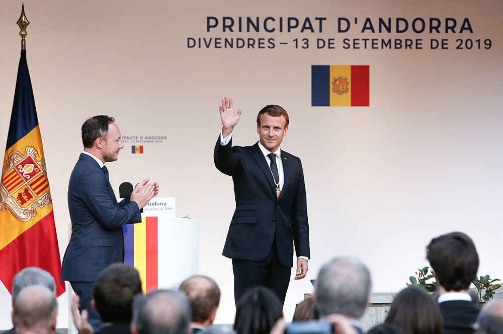Emmanuel Macron a Andorra amb Xavier Espot