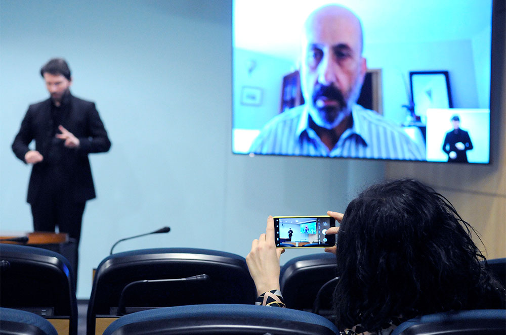 Benazet durant la roda de premsa d'avui