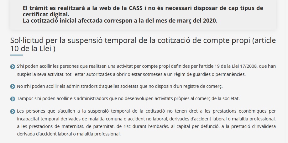 captura del lloc web de la cass