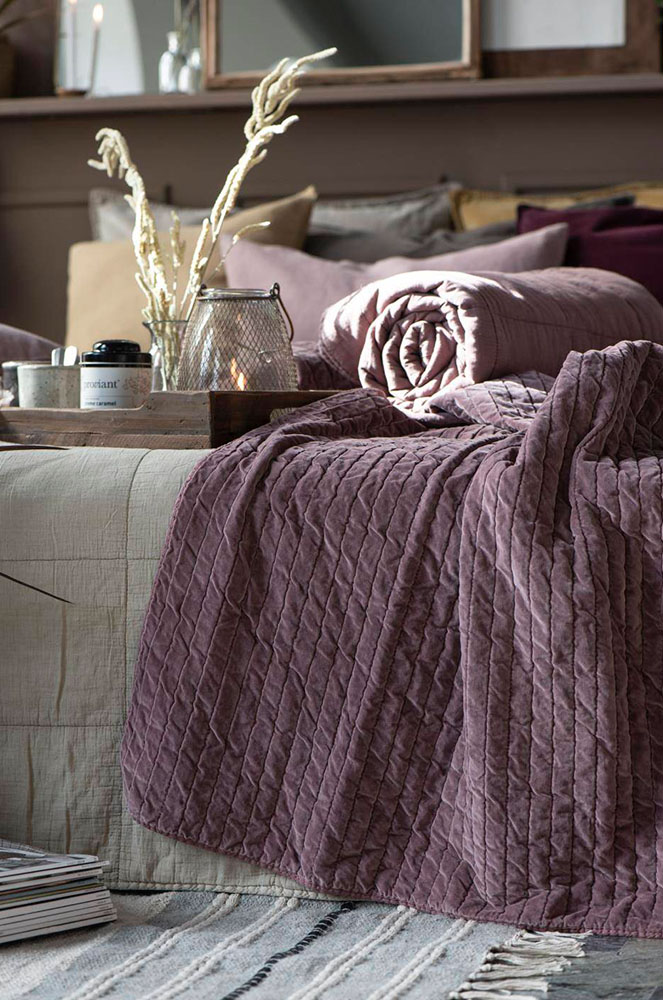 Cobertor de vellut malva