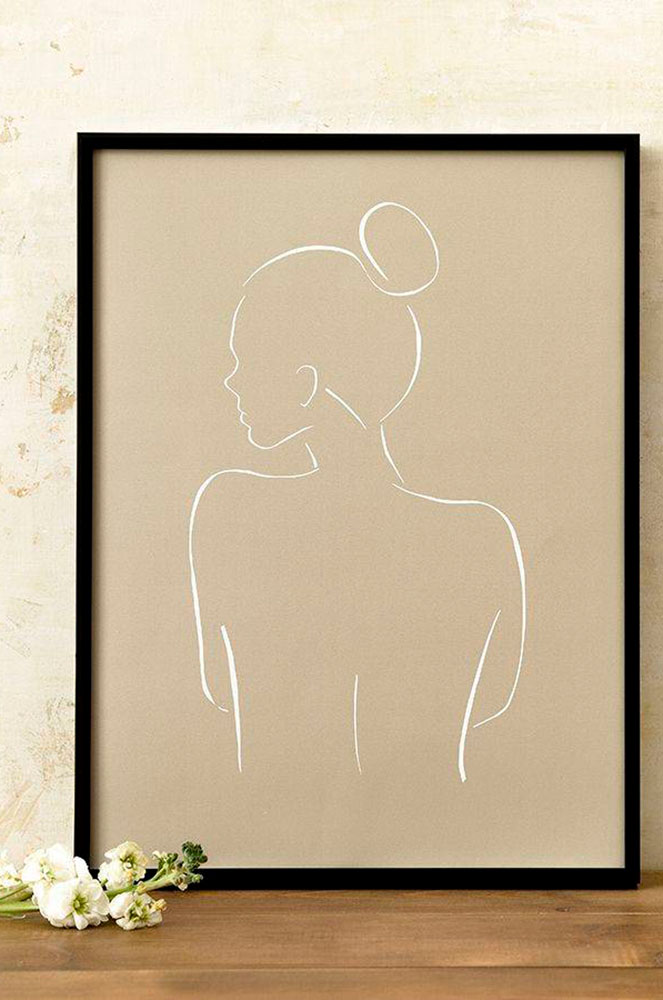Làmina amb silueta de dona