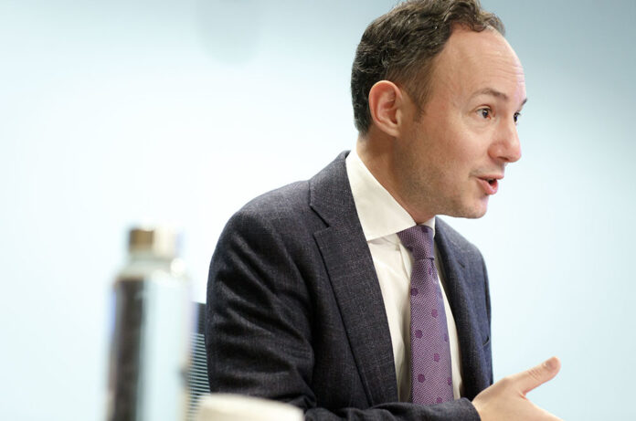 El Cap de Govern, Xavier Espot, durant la roda de premsa d'avui