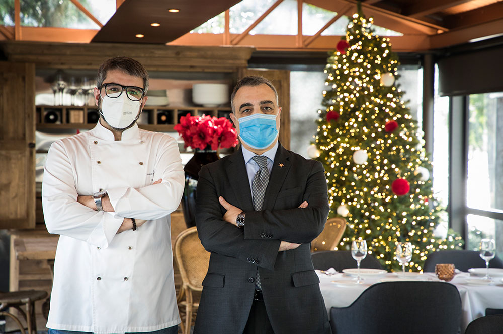Marc Mora i Ramon Cabiscol al restaurant La Pèrgola