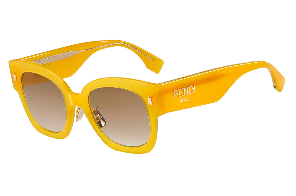 Ulleres de sol de pasta en color groc fendi