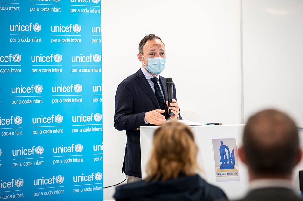 Cap de Govern Xavier Espot als Premis Unicef Andorra 2021