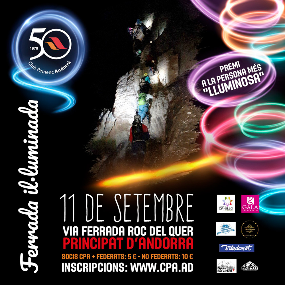 Ferrada il·luminada pels 50 anys del Club Pirinenc Andorrà
